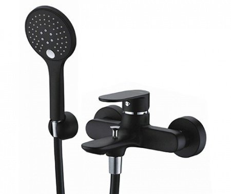 Смеситель для ванны с душем WasserKraft Elbe 7401 черный матовый