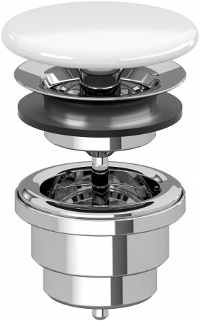 Донный клапан для раковины без перелива Villeroy & Boch 68080001 незапираемый, белый