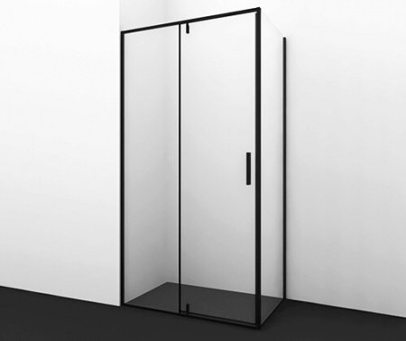 Душевой угол WasserKraft Elbe 74P18 90x100x200, профиль черный, стекло прозрачное