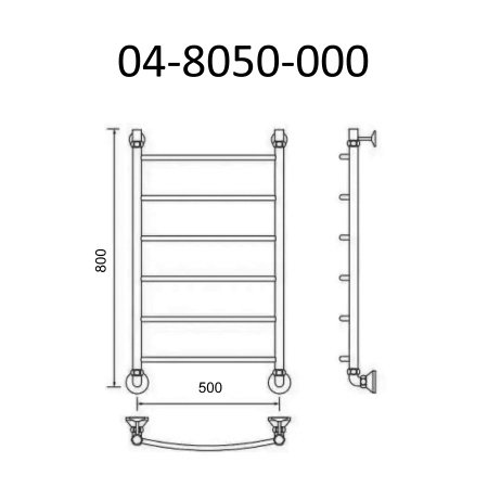 Полотенцесушитель водяной Маргроид Вид 4 80х50 хром
