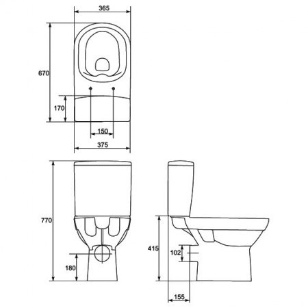 Унитаз напольный Cersanit City S-KO-CIT011-3/5-COn-S-DL-w белый, с бачком и сиденьем микролифт