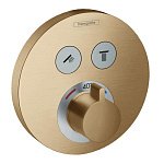 Термостат для душа на 2 потребителя Hansgrohe ShowerSelect S 15743140 бронза шлифованная