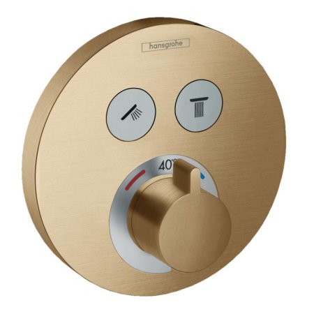 Термостат для душа на 2 потребителя Hansgrohe ShowerSelect S 15743140 бронза шлифованная