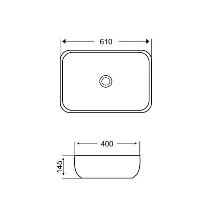 Раковина накладная 61см Grossman GR-3049 белый