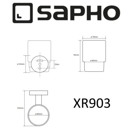 Стакан для ванной Sapho X-ROUND XR903 хром