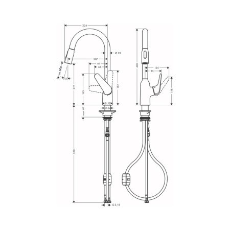 Смеситель для кухни Hansgrohe Focus M42 71800800 нержавеющая сталь