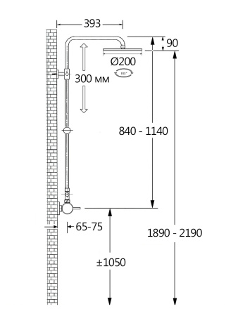 Душевая стойка со смесителем AQUAme AQM8001MB черный матовый