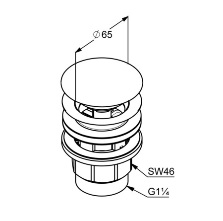 Донный клапан click-clack Kludi 10426N0-00 золото матовое
