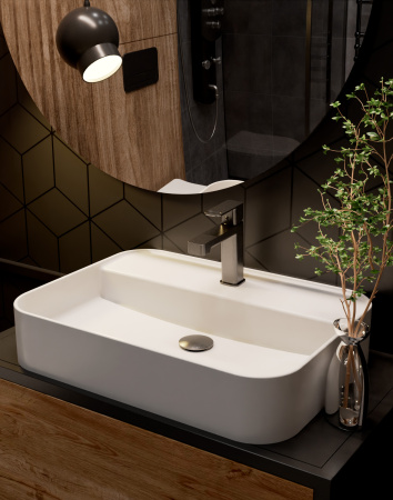 Смеситель для раковины AQUAme Parma AQM6610GM вороненая сталь