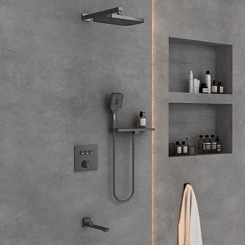 Душевой комплект Vincea VSFW-4311RGM встраиваемый, 3 режима, вороненая сталь