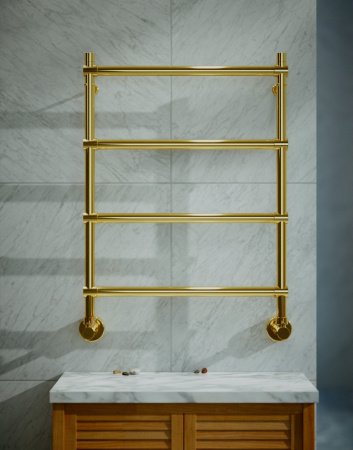 Полотенцесушитель водяной Margaroli Sole 4424704GON 72х53 золото