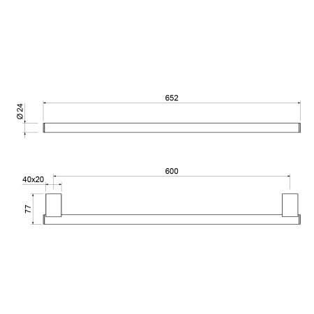 Полотенцедержатель 60см Timo Luiro 18553/03 черный матовый