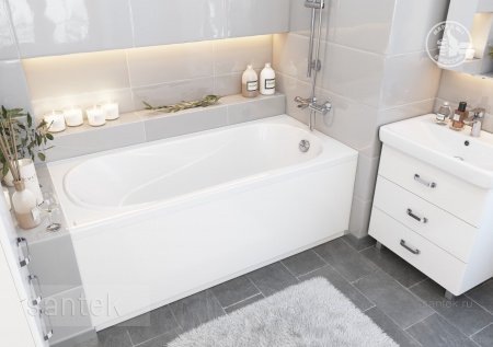 Акриловая ванна Santek Касабланка М 150х70 прямоугольная белая 1WH501530