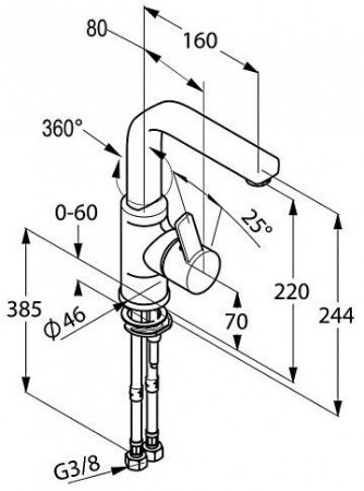 Смеситель для раковины Kludi Zenta  420260575 хром