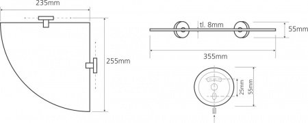 Полочка для ванной Bemeta Omega 104102012 Хром