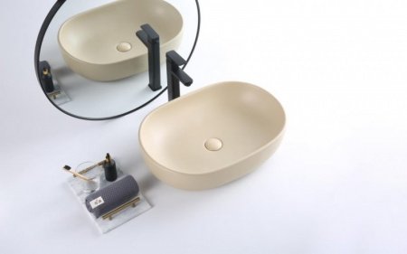 Раковина накладная BelBagno BB1084-H316 бежевый матовый