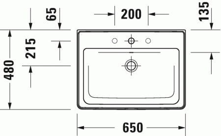 Раковина подвесная 65см Duravit D-Neo 2367650000 белый