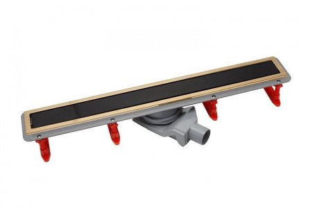 Душевой лоток Pestan Confluo Premium Gold Black Glass Line 750