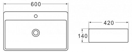Раковина накладная 60см BelBagno BB1338 белый