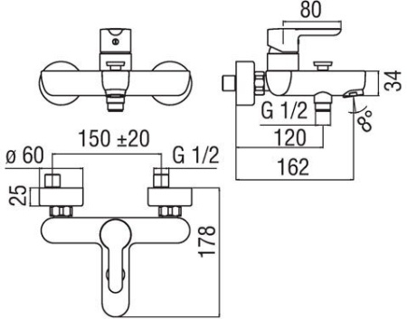 Смеситель для ванны Nobili ABC AB87110/1CR Хром