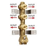Скрытая часть для термостата HighFlow на 6 потребителей (установка вертикально/горизонтально) Bossini Outlets Z030273000