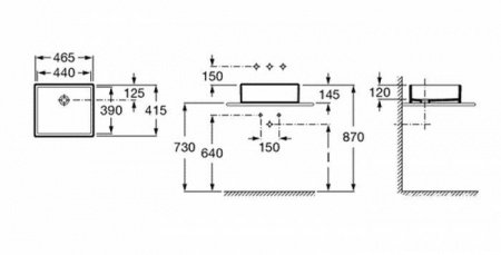 Раковина накладная 46.5см Roca Sofia 327720000 белый