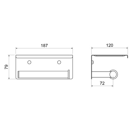 Держатель туалетной бумаги с полкой для телефона Timo Luiro 18543/18 черное золото