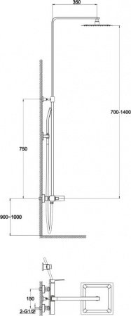 Душевая стойка BelBagno Arlie ARL-DOCM-CRM
