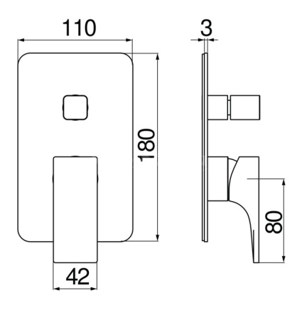 Смеситель для душа Nobili Seven SE124100BM черный матовый