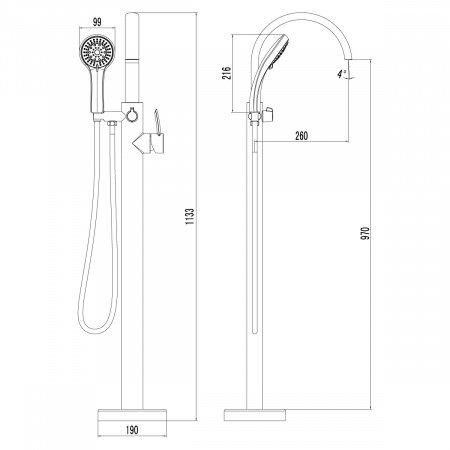 Смеситель для ванны с душем Lemark Atlantiss LM3244C хром