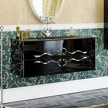 Тумба для комплекта Clarberg Due Amanti 100 черный, ручки хром