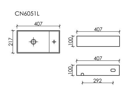 Раковина подвесная 40см Ceramica Nova Element CN6051LMW белый матовый