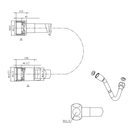 Душевой комплект Vincea Inspire VSFW-3I21T1RMB встраиваемый, термостатический, 2 режима, черный