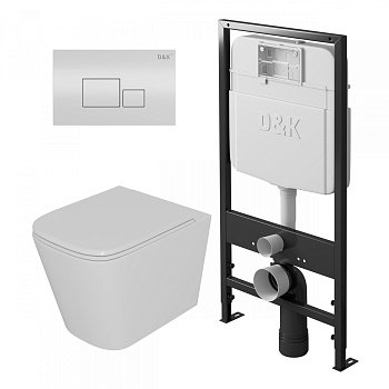 Комплект (инсталляция + унитаз + клавиша смыва) DQ Quadro DS1511602 белый