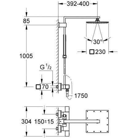 Душевая стойка Grohe Euphoria Cube 26087000 хром