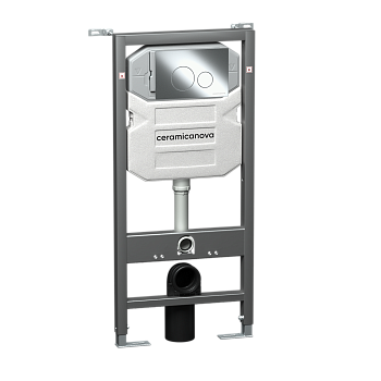 Система инсталляции для унитазов CERAMICA NOVA Envision CN1001CH с кнопкой смыва Round цвет хром и креплениями