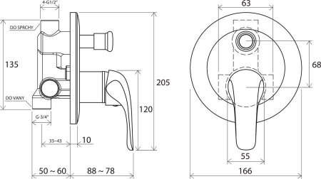 Смеситель для ванны с душем Ravak Rosa X070014 хром