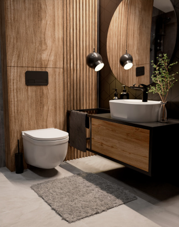 Унитаз подвесной безободковый AQUAme AQM2006 белый, с сиденьем микролифт