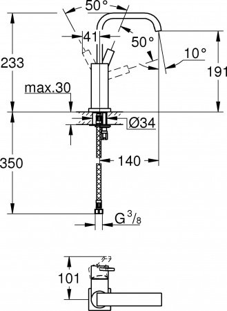 Смеситель для раковины Grohe Allure 23076000 Хром
