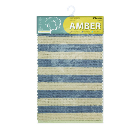 Коврик для ванной 1-ый Fixsen AMBER, FX-8040W, mix синий+бежевый, 50х80см