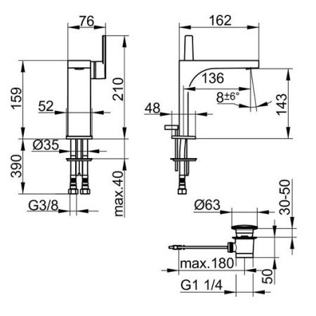 Смеситель для раковины Keuco Edition 11 51102010100 хром