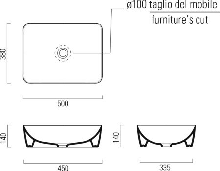 Раковина накладная 50см GSI Sand 903711 белая