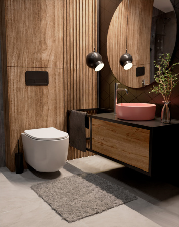 Раковина накладная 35.5см AQUAme AQM5012MB черный матовый