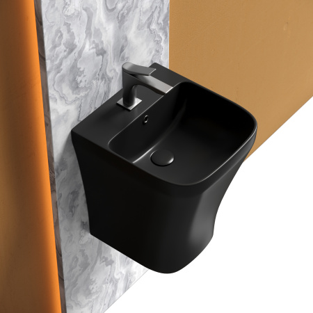 Раковина подвесная моноблок 36см Ceramica Nova Dion CN6067MB черный матовый