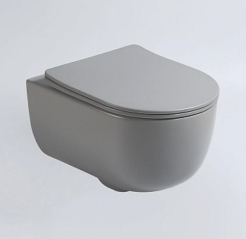 Унитаз подвесной безободковый Vincea Evo VT1-34SMG серый матовый, с сиденьем микролифт