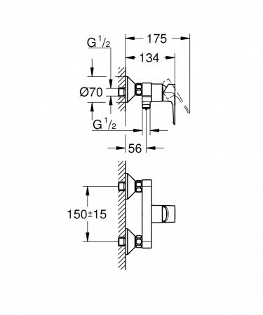 Смеситель для душа Grohe BauLoop New 23633001 хром