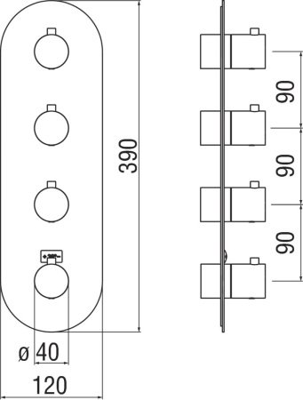 Термостат для душа на 3 выхода Nobili Live WE00103/TWM белый матовый