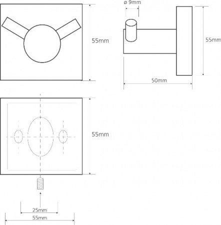 Крючок для полотенец Bemeta Beta 132106032 Хром