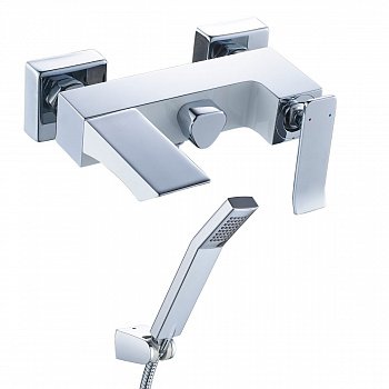 Смеситель для ванны с душем Lemark Contest LM5814CW хром/белый