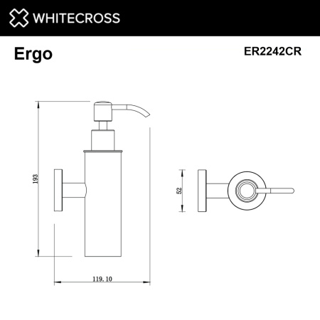 Дозатор для жидкого мыла подвесной WHITECROSS Ergo ER2242CR (хром)